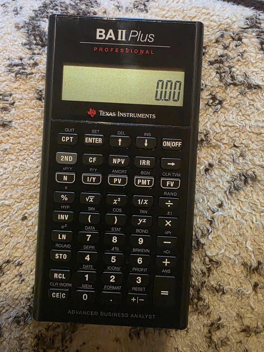 Texas Instruments BA II Plus Professional Calculator - Black